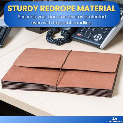 1InTheOffice Expanding File Wallet with Flap and Cord Closure, 5-1/4" Expansion, Legal Size (2 Pack)