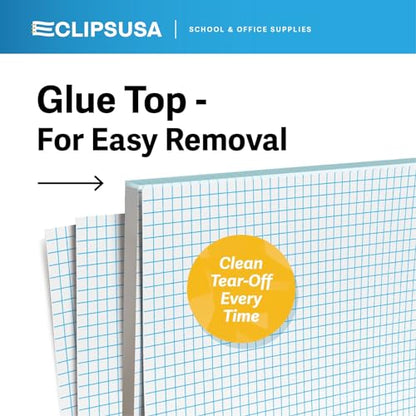 E-CLIPS USA Graph Paper Pad, Graph Paper Notebook, 4 x 4 An Inch Quad Ruled Graph Paper Pad, Graph Paper Pads 8.5 x 11, Drafting Paper, 50 Sheets Per Pad (6 Pack) - size: 6 Pack