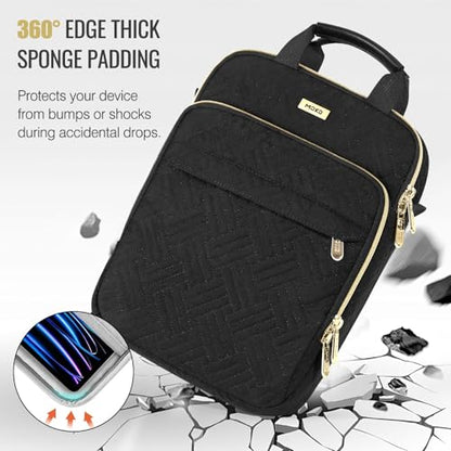 MoKo 13-14 in Puffer Laptop Sleeve Bag for 13-inch New Mac Air M5/Neo A18 Pro, 14-inch Mac Pro M5/M4/M3/M2/M1, 13.8“ Surface, Puffy Laptop Carrying Case with Handle & Shoulder Strap, Black - color: Black, size: 13.3-14 Inch