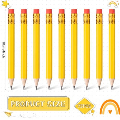 Outus 72 Pieces Golf Pencils Half Pencils with Eraser Mini Bulk Short #2 HB Pre Sharpened for Bridal Shower Wedding Office(Pale Yellow) - color: Pale Yellow