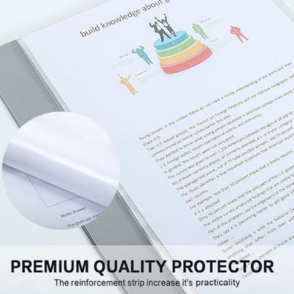 Sheet Protectors, HERKKA 900 Pack Heavy Duty Clear Plastic Page Protectors Sheet Reinforced 11-Hole Fit for 3 Ring Binder Fits Standard 8.5 x 11 Paper, 9.25 x 11.25 Top Loaded, Acid Free - size: 900 Pack
