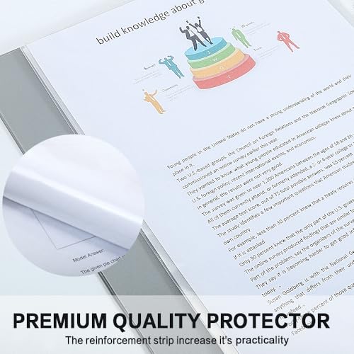 Sheet Protectors, HERKKA 600 Pack Upgrade Clear Plastic Page Protectors Sheet Reinforced 11-Hole Fit for 3 Ring Binder Fits Standard 8.5 x 11 Paper, 9.25 x 11.25 Top Loaded, Non-Acid - size: 600 Pack