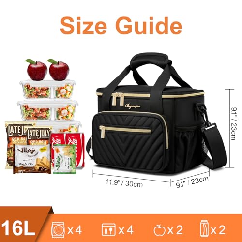 Insulated Lunch Bag Women,Girls Large Lunch Box Leakproof Lunch Tote Reusable Cooler Bag for Adult Work Picnic Hiking Beach - size: L