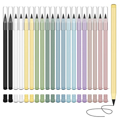 Ainiv Everlasting Pencil - 20 Pack Infinity Pencils with 20 Extra Erasers, Ideal for Home, Office, School Writing & Drawing - color: 20 Pieces-Morandi Colors