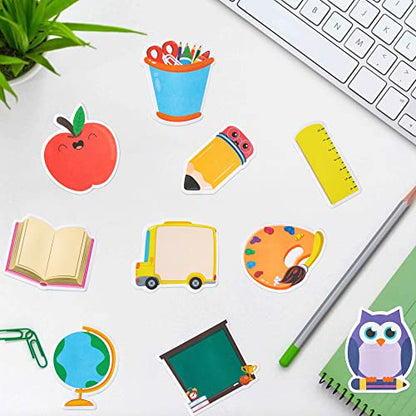 Xqumoi 30 Pack Back to School Sticky Notes Classroom Office Home Supplies | Self-Adhesive Writing Memo Pad, Daily Reminders Notepad, Welcome Back Gift, Pencil Ruler Book Blackboard Shaped, for Kid Teen - style: Back to School (Style 1)