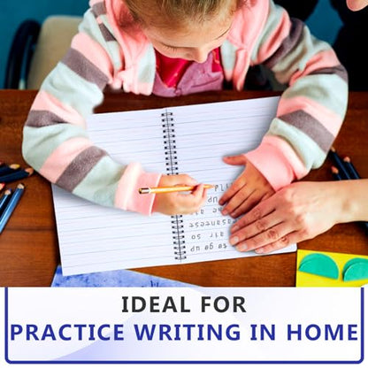 Gilprop 2 Pcs Primary Composition Notebook Spiral K-2 Writing Workbook Wide Ruled Paper Primary Journal 100 Sheets 9.8" x 7.5" Kindergarten Preschool Handwriting Notebook for Kids - color: Black