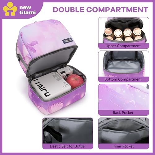 NEW TILAMI Kids Lunch Bag Double Insulated for tilami Rolling Backpack Girls Boys forTravel School Picnic, Fairy Purple - color: Fairy Purple