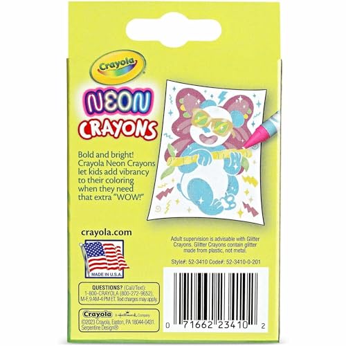 Crayola Neon Crayons, Back To School Supplies, 24 Count