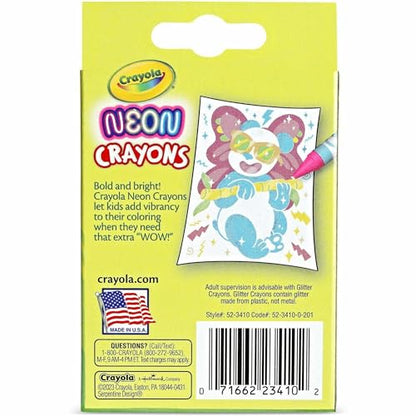 Crayola Neon Crayons, Back To School Supplies, 24 Count