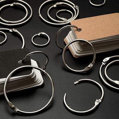 Binder Rings Loose Leaf Binder Book Rings - Multifunctional Loose Leaf Key Ring Clips for Papers,Index Cards,Office,School,Home Crafts Ornaments and DIY Arts (1/1.25/1.5/2 inch) - size: 1/1.25/1.5/2 inch