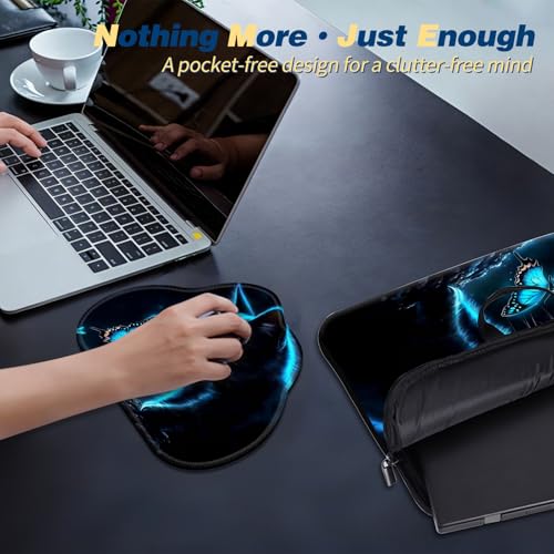 Laptop Bag 17 Inch,Resistant Shockproof Laptop Sleeve Case Protective Cover Carrying Case with Handle Compatible for HP Dell Lenovo Acer Asus Notebook Computer,Black Cat Butterfly - color: Black Cat Butterfly, size: 17-17.3 in