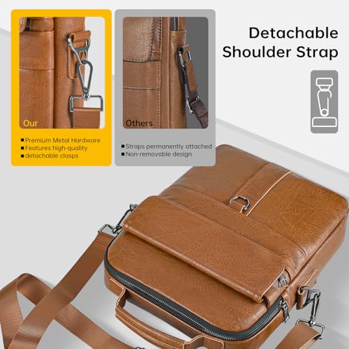 11 Inch Tablet Sleeve Case, Leather iPad Bag for 2026 iPad Air 11 M4 M3 & Pro 11 M4 M5 with Magic Keyboard, Fire HD 10/Max 11, Galaxy Tab A9+ Plus, Brown - color: Brown, size: 9-11 Inch