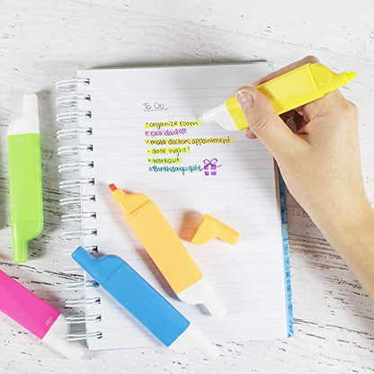 OOLY Do-Overs Erasable Highlighters [Set of 6] - Chisel Tip-for Note Taking, Drawing, Art Supplies, School Supplies for Kids of All Ages [Do Over Highlighters]