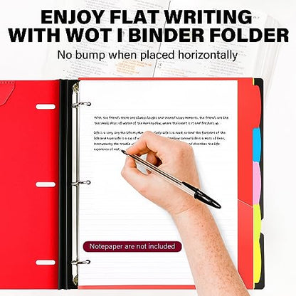 WOT I Telescoping Project Organizer, Refillable Binder with Dividers and Pockets, 13 Pocket Folders, 1 Inch 3 Ring Binder, Red - color: Red, size: 1 Pack