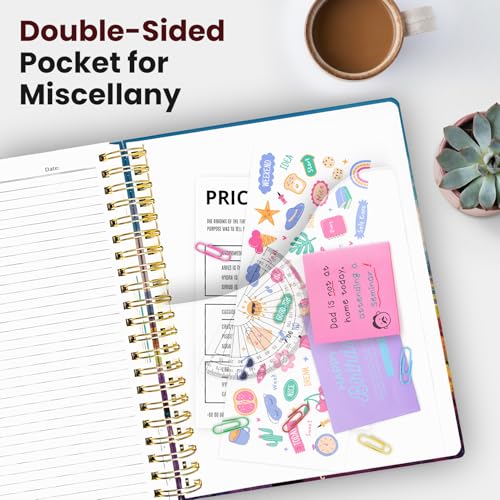 Large Spiral Lined Notebook for Work with Dividers & Tabs, 8.5"x11" Hardcover 5 Subject Notebook, College Ruled, 280 Pages, Tulip Fields - color: K - Tulip Fields