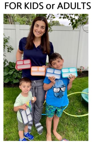 Small Snack Containers for Kids Toddlers - 3 Compartments (Set of 2) - Leak-Proof Boxes with Lids - BPA-Free Plastic Mini Bento Lunch Box - Ideal for School & Daycare, Holds 2 Cups (Red + Navy Blue) - color: Red + Navy Small 2pk