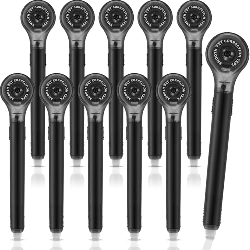Gersoniel 10 Pack Correction Tape Pen Correctional Ink Tape Push Pull Protective, Easy to Use Applicator for School Office Supplies, 0.2 x 236 Inch (Black Color) - color: Black Color