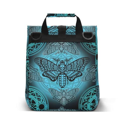 MNSRUU Insulated Lunch Bags Women Men, Blue Skull Moth Butterfly Portable Reusable Thermal Meal Tote Cooler Bag Organizer, Adjustable Shoulder Strap, Handle - color: Skulls 348