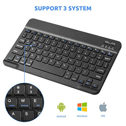 Amazon Fire HD 10/11/8 Wireless Keyboard,Universal Slim Portable Bluetooth Keyboard Compatible with Amazon Fire HD 10/11/8 with Built in Rechargeable Battery (10 Inch Black) - color: 10 Inch Black