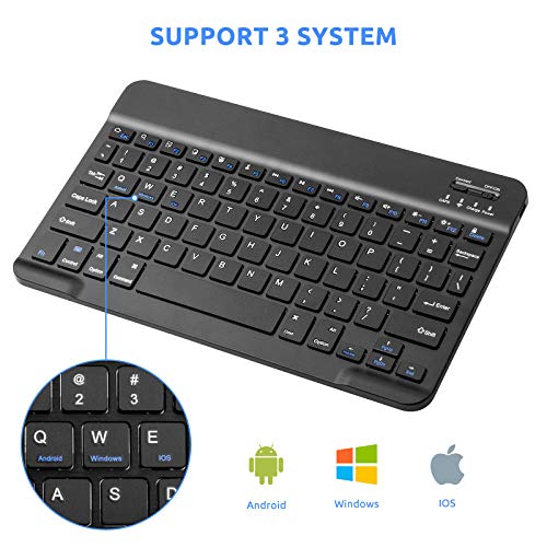 Wireless Keyboard for Tab S7/S8/S9/S10,Universal Slim Portable Bluetooth Keyboard Compatible with Tab S7/S8/S9/S10 with Built in Rechargeable Battery,Black - color: Black