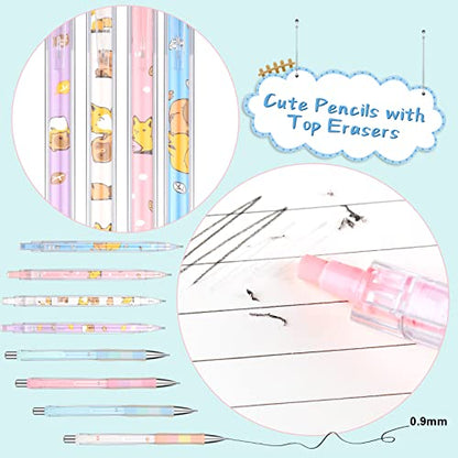 20 Pack Mechanical Pencils Kawaii Stationary Cute Mechanical Pencil Mixed 0.5mm 0.7mm 0.9mm Kawaii Pencil for School Office Home Supplies, Some with Top Erasers