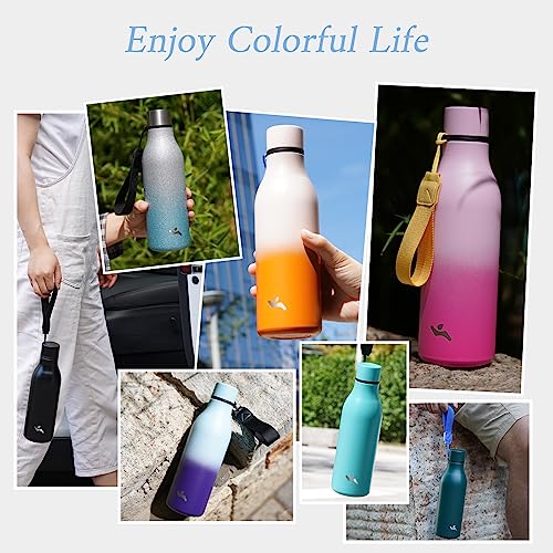 Konokyo 18 oz Insulated Stainless Steel Metal Water Bottle with Strap - color: Mint, size: 18 Ounces