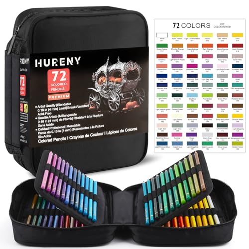 Colored Pencils for Adult Coloring Books, 72 Colors Drawing Pencils with Soft Oil-Based Cores, Professional Art Supplies for Artists, Vibrant Color Pencil Set In Zipper Case for Teens. - style: Zipper Case