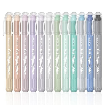 Shuttle Art Bible Highlighters and Pens No Bleed, 12 Dusty Colors Gel Highlighters No Bleed Through, Bible Journaling Supplies, Great for Journaling Highlighting and Studying - color: 12 Dusty Colors