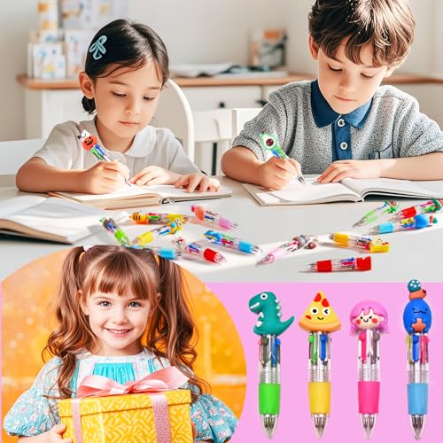 60Pcs Mini Multicolor Pens in One 4-in-1, Cute Pens Bulk for Party Favors and Birthdays, Delightful Ballpoint Pen Gifts Classroom Prizes (60pcs) - style: 60pcs