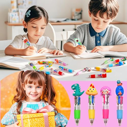 60Pcs Mini Multicolor Pens in One 4-in-1, Cute Pens Bulk for Party Favors and Birthdays, Delightful Ballpoint Pen Gifts Classroom Prizes (60pcs) - style: 60pcs