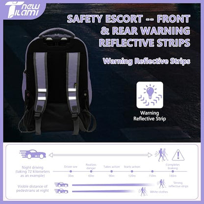NEW TILAMI 18 inch Rolling Backpack for Kids – Waterproof, Stair-Climbing, Adjustable Handle, Variety of Colors & Patterns for School, Mood Map - color: Mood Map