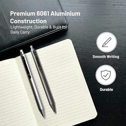 Everyman Gunmetal Grafton Pen and Pencil Set | Premium EDC Metal Gel Ink Pen + Mechanical Pencil | Refillable Executive Writing Tools for Office, Business, Men’s Gift & Daily Use - color: Gunmetal, style: Pen and Pencil Set