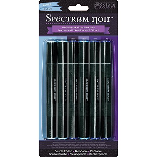 Crafter's Companion Alcohol Markers Blues 6 Pack Dual Tip (SPECN-BLUES6)