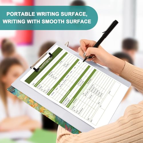 3 Ring Binder with Clipboard, D Rings Holds 200 Sheets, Heavy Duty Binders Folder for School Office, Waterproof PVC Cover with 3 Interior Clear Pockets, Spitz Autumn