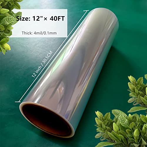 BANLTRE 12inchs x 40ft Rolls Transparency Blank Template Material Acetate,Clear Sheet Mylar Stencils for Cutting Paper (4 mil /12inchs x 40ft)