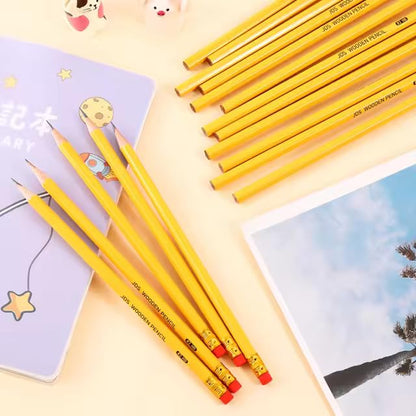 Pencils #2 HB Lead Woodcased Yellow Non Sharpened Hexagonal Shape Best For Schools Offices Teachers And Students Pack Of 12 Extra Strong Pencils With Eraser
