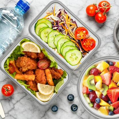 4 Pcs Silicone Collapsible Food Storage Containers with Lids, Silicone Rectangle Collapsible Bowls for Camping, RV Accessories, Travel Trailer Must, Rectangle