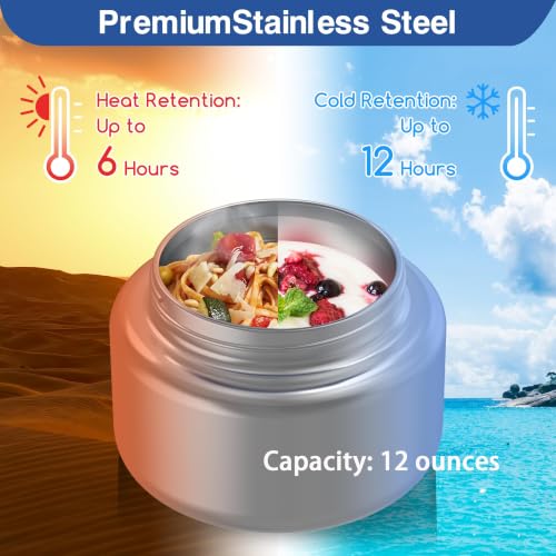 Bento Box for Kids - Leak-Proof Bento Lunch Box with Insulated Thermo Food Jar - 4 Compartments, 1 Removable Divider, 1 Spoon, 1 Fork - Dishwasher Safe, BPA-Free (Blue) - color: Blue