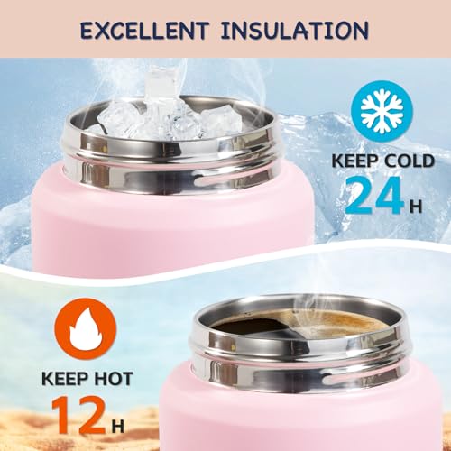 Kerilyn 12oz Kids Water Bottle 2 Pack, Stainless Steel Insulated Water Bottle Bulk, Toddler Cups with Straws Leak-Proof, Kids Water Bottles for School Boys Girls, BPA Free, Blue+Pink 2 Piece Set - color: A. Blue+Pink