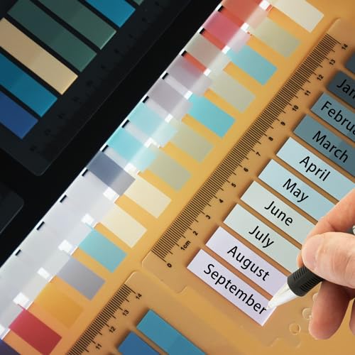 YOUDEFUL 1600pcs Translucent Page Markers,Morandi Sticky Note Tabs with Binders,Repositionable Book Flags Tabs Strip for Annotating Books,Clear Sticky Notes,Page Tabs,Index Tabs - size: Tabs Morandi