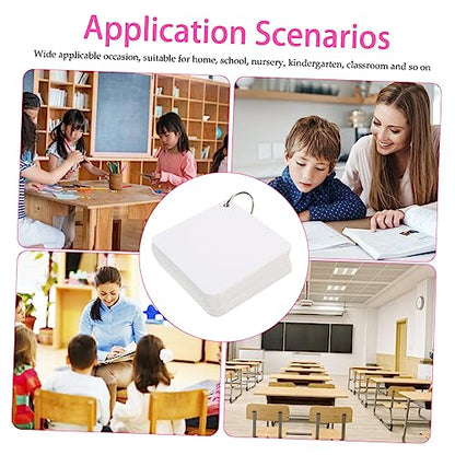 VILLCASE Diy Blank Index Cards Single Hole Punched Study Flash Cards for School Note Pad Binder Rings - size: 7.80X7.80X0.01CM