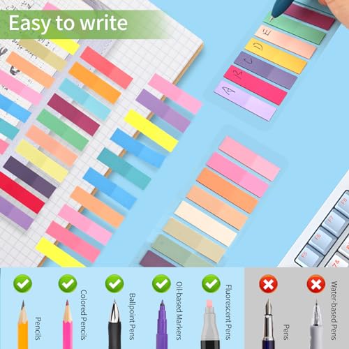 Lysas 800 Pcs Morandi Sticky Tabs, Page Markers Book Index Tabs | Writable & repositionable book flags for reading notes, annotate books, document filing & office notebook organization - size: 800pcs