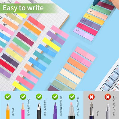 Lysas 800 Pcs Morandi Sticky Tabs, Page Markers Book Index Tabs | Writable & repositionable book flags for reading notes, annotate books, document filing & office notebook organization - size: 800pcs