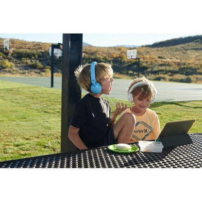 Skullcandy Grom Wired Headphones, Volume-Limiting Audio, Comfortable Over-Ear Fit, Foldable, Designed for Kids 6+, Convenient for Travel with 3.5mm AUX Plug, Built-in Microphone - Surf Blue - color: Surf Blue, style: Wired