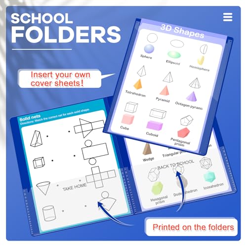 Henoyso 48 Pcs Plastic Take Home Folders with 2 Pockets Parent Teacher Classroom Communication Homework Folder for Students Parent Teacher Connector(Dark Blue) - color: Dark Blue