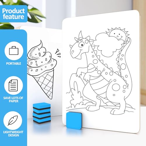 Dry Erase LapBoards, PANDRI 6 Pack Double Sided 12.5 x 9 Inch Whiteboards with 6 Erasers, Dry Erase Boards for Office Students Classroom Teacher Supplies - size: 6 PACK