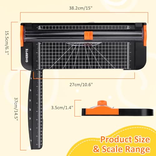 A4 Paper Cutter -12 Inch Paper Trimmer with 2pcs Replacement Blades with Safeguard Side Rulerfor Cut Gift Card,Coupon,Label, Cardstock,Photo - color: Black