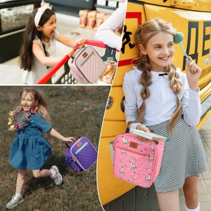 Genteen Kids Lunch Box Insulated Soft Mini Cooler with Bottle Holder, Lightweight Reusable Easy-Clean Lunch bag for Girls, Boys Back to School-Unicon - color: Unicon