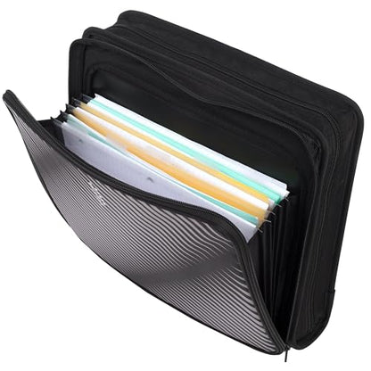 Five Star Zipper Binder, 2 Inch 3-Ring Binder with Round Rings, 5-Tab Expanding File, 380 Sheet Capacity, Black (72536) - color: Black, size: 2 Inch Zipper Binder