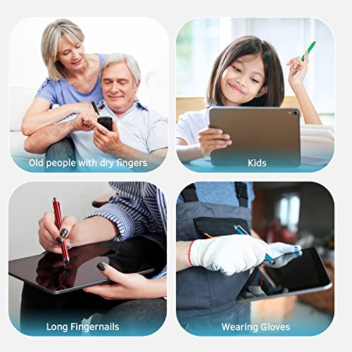 Stylus Pens for Touch Screens, Abiarst High Precision Universal Stylus for iPad iPhone Tablets Samsung Galaxy All Capacitive Touch Screens (10-Pack) - color: Multicolour